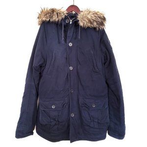 Hollister Men's Cotton Canvas Heavy Parka - Navy